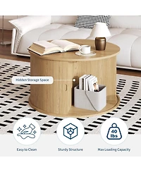 gaomon 28" Round Coffee Table with Storage
