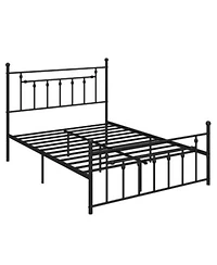 Slickblue Metal Bed Frame With Headboard Heavy Duty Mattress Foundation With Sturdy Support