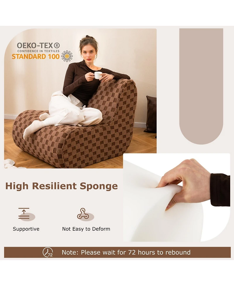 Gouun Bean Bag Chair with Ottoman and High-Density Sponge Fill
