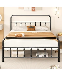 Slickblue Platform Bed Frame with Headboard Storage Space Under Bed for Organization