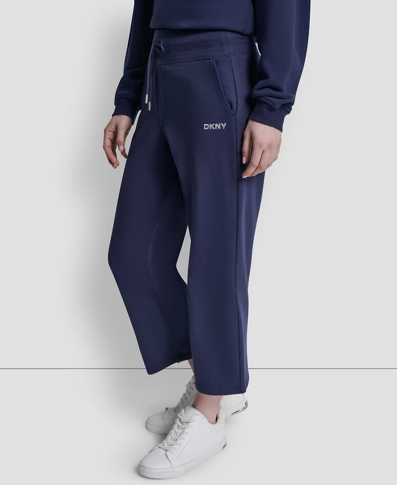 Dkny Sport Women's Metallic Bubble Logo Crop Pants