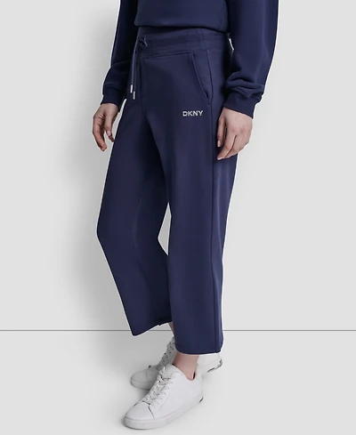 Dkny Sport Women's Metallic Bubble Logo Crop Pants