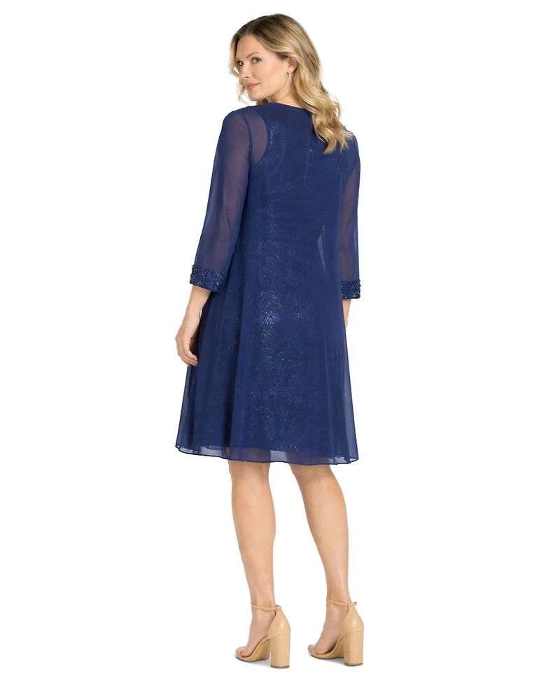 R & M Richards Women's 2-Piece Sequin Jacket Dress