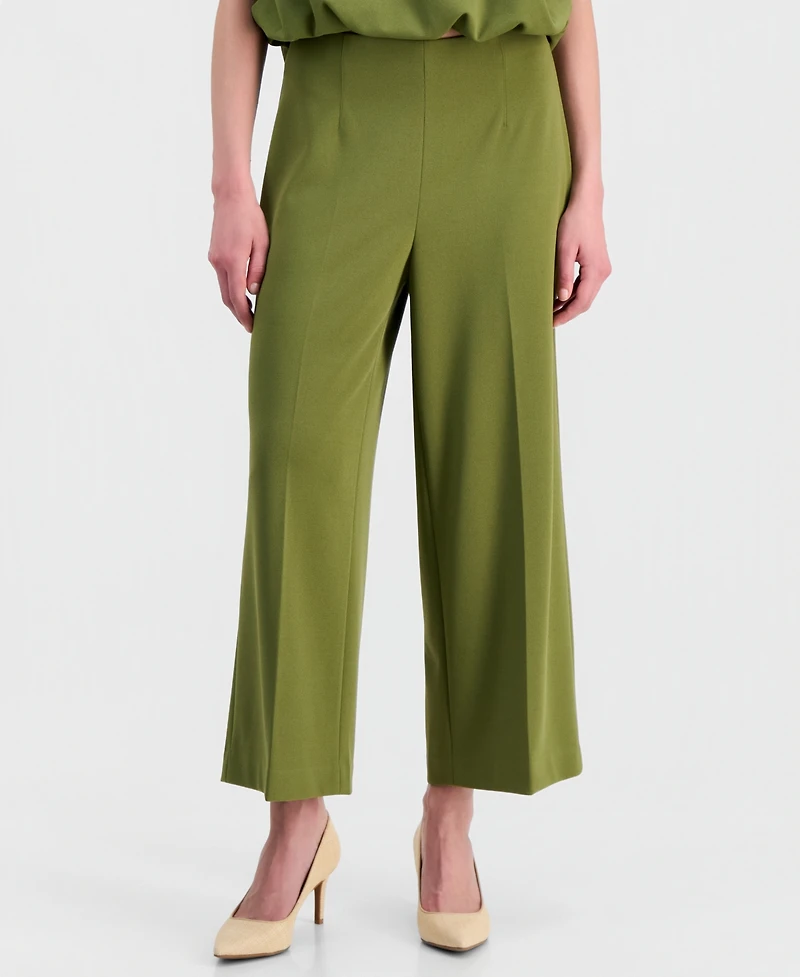Anne Klein Women's High-Rise Cropped Wide-Leg Pants