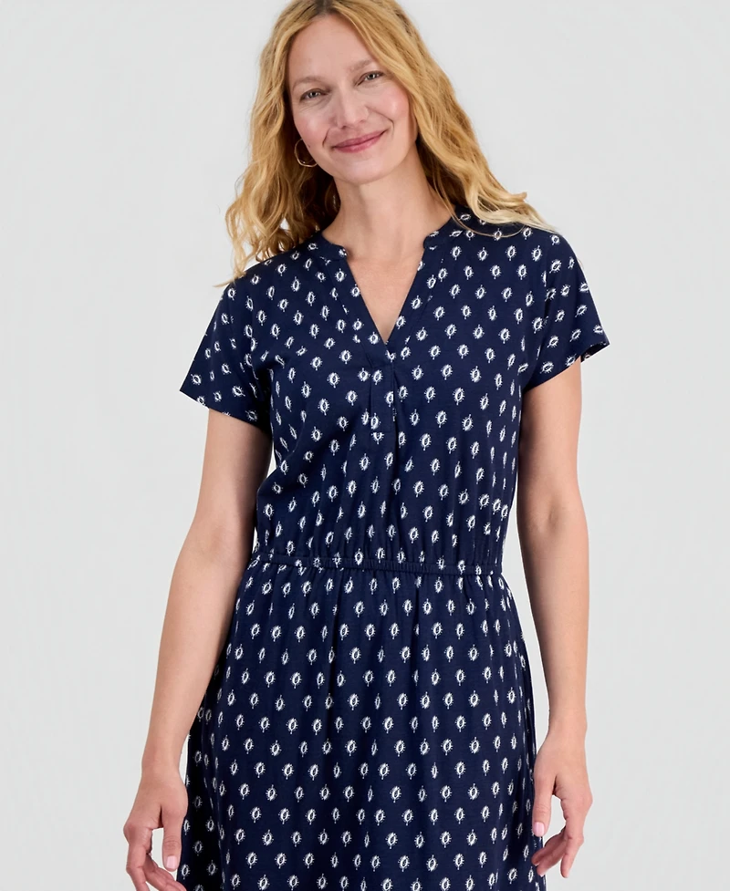 Style & Co Women's Printed Short-Sleeve Knit Dress, Macy's Exclusive