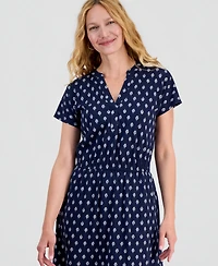 Style & Co Women's Printed Short-Sleeve Knit Dress, Macy's Exclusive