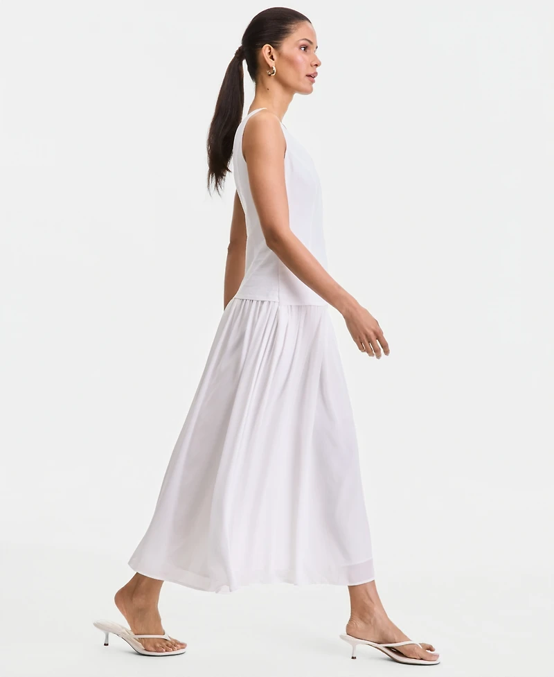 I.n.c. International Concepts Women's Sleeveless Linen-Blend Drop-Waist Dress, Macy's Exclusive