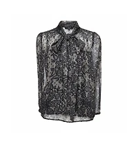 Pre-Owned Dolce and Gabbana Women's Paisley Print Silk Bow Tie Blouse