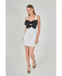 endless rose Women's Bow Cutout Mini Dress
