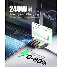 Lisen 4-in-1 Charging Cable 6.6 ft, Usb-c and Lightning Multi Connector Cable, Up to 240W Fast Charging Cord for iPhone, Samsung, MacBook