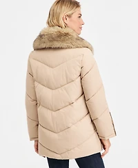Dkny Women's Faux-Fur-Collar Puffer Coat
