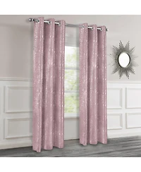Dainty Home 2-Pack Artisinal 100% Blackout Thermal Insulated Noise Reducing Metallic Grommet Curtain Panel Pair with 3D Lurex