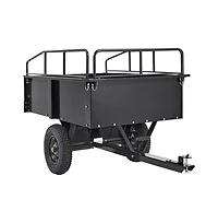 Sugift 750 lb Atv Trailer 15 cu ft Steel Dump Cart for Lawn Mower