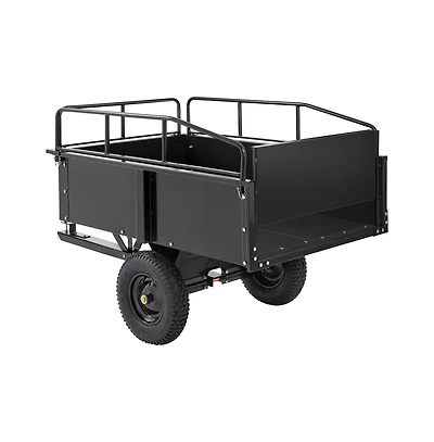 Sugift 750 lb Atv Trailer 15 cu ft Steel Dump Cart for Lawn Mower