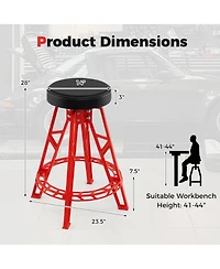 Sugift Heavy Duty Aluminum Garage Bar Chair with Swivel Seat