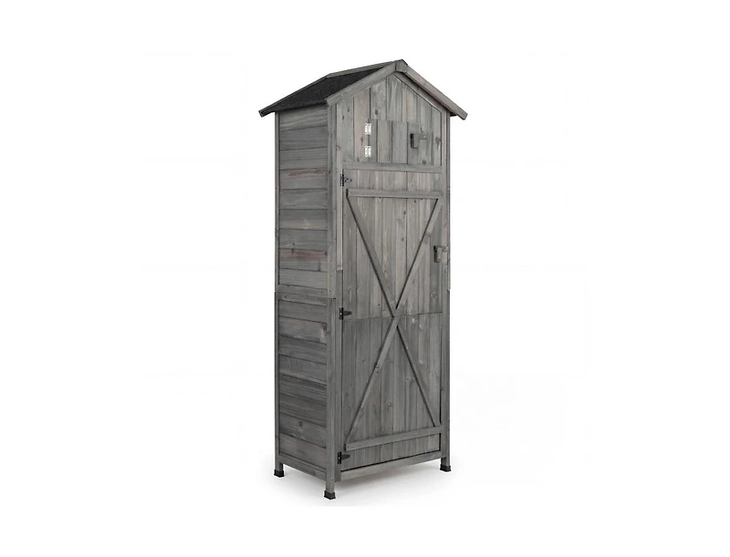 sumyeg 70 Inch Tall Garden Tool Storage Cabinet with Lockable Doors and Foldable Table