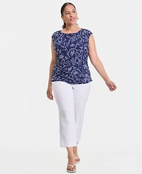 I.n.c. International Concepts Plus Sleeveless Printed Mesh Top, Macy's Exclusive