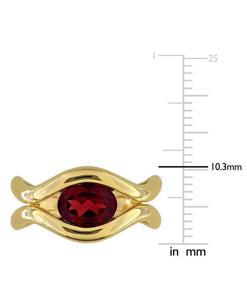 Macy's Garnet (1-3/8 ct. t.w.) Ring 18k Gold Flash Plated Sterling Silver
