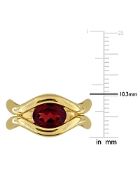 Macy's Garnet (1-3/8 ct. t.w.) Ring 18k Gold Flash Plated Sterling Silver