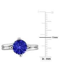 Macy's Lab Grown White Sapphire (2 ct. t.w.) Ring Sterling Silver (Also Available Ruby & Blue Sapphire)