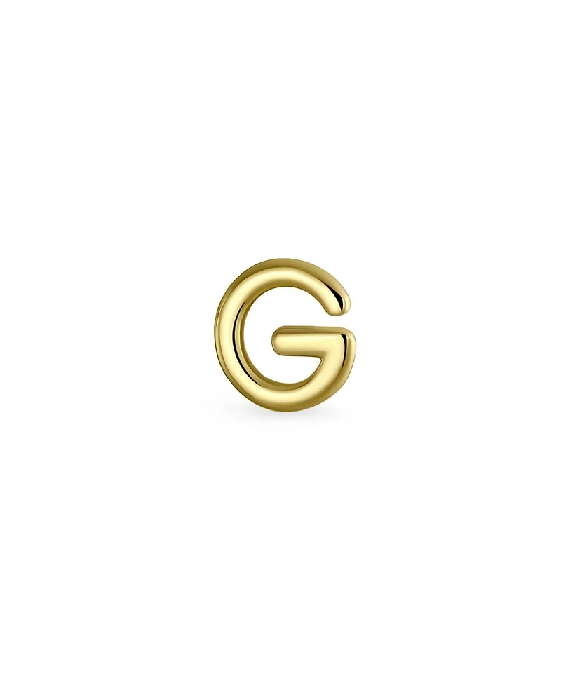 Bling Jewelry Abc Tiny 14K Gold Alphabet Letter Initial 1 Piece Stud Earring Piercing Screw-Back