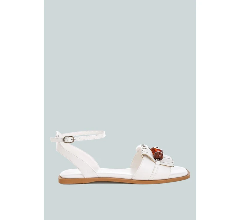 London Rag Womens Morgine Beaded Flat Sandals