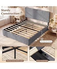 Slickblue Queen Lift Up Storage Bed with Wooden Slat Support