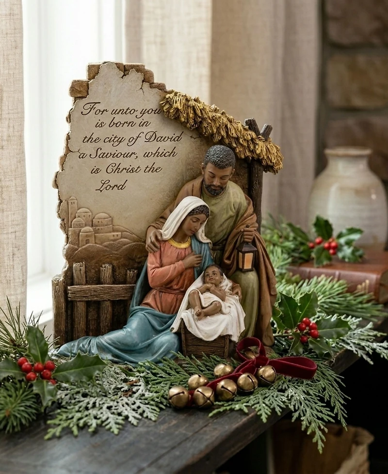 Napco 10.25" African American "For Unto You a Child is Born" Nativity