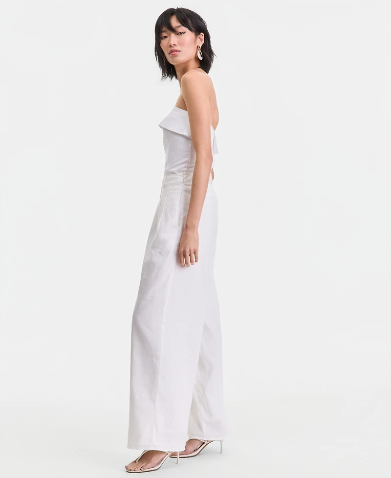 I.n.c. International Concepts Women's Linen-Blend Wide-Leg Pants, Macy's Exclusive