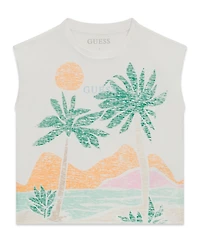 Guess Girls' 7-16 Boxy Slub Short Sleeve T-Shirt