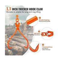 Sugift Log Skidding Tongs 2 Claw Heavy Duty Log Lifting Tongs