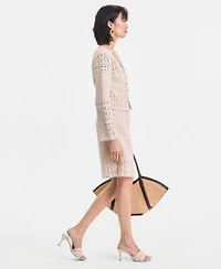 I.N.C. International Concepts Womens Studded Cotton Crochet Cardigan Skirt Macys Exclusive