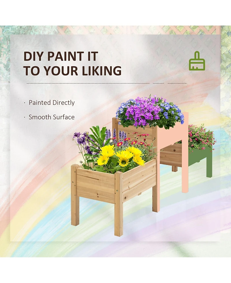 4 Tier Raised Garden Bed Freestanding Planter Box for Vegetables Herbs