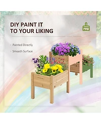 4 Tier Raised Garden Bed Freestanding Planter Box for Vegetables Herbs