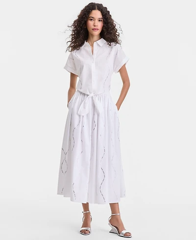I.n.c. International Concepts Women's Embellished Wavy Stripe Midi Skirt, Macy's Exclusive