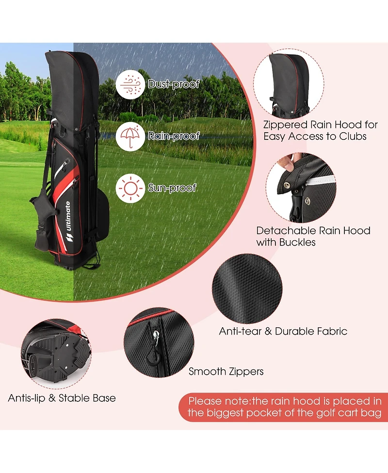 Gymax Golf Stand Bag Golf Club Bag w/ 14 Way Top Dividers & 6 Pockets & Carrying Handles