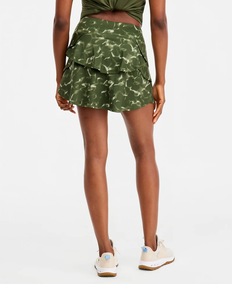 Id Ideology Women's Compression Flounce Skort, Macy's Exclusive - Marina Whisper
