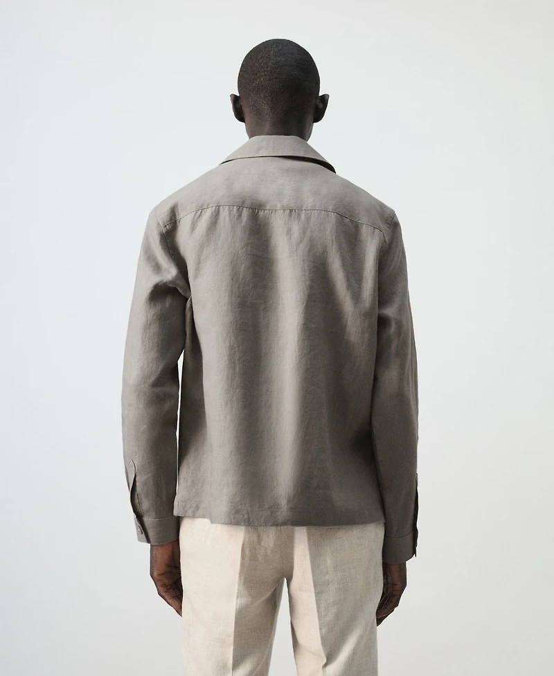 Mango Men's Bowling Collar Overshirt