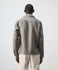 Mango Men's Bowling Collar Overshirt