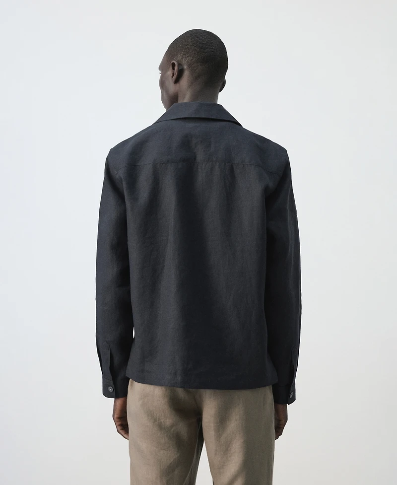 Mango Men's Bowling Collar Overshirt