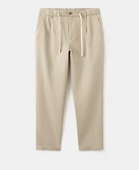 Mango Men's Slim-Fit Cropped Cotton-Linen Pants