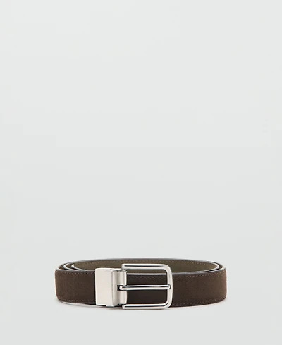 Mango Men's Buckle Leather Belt