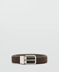 Mango Men's Buckle Leather Belt