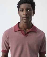 Mango Men's Combined Knit Polo Shirt
