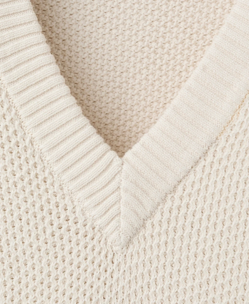 Mango Men's Microstructure Knit Vest Sweater