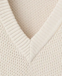 Mango Men's Microstructure Knit Vest Sweater