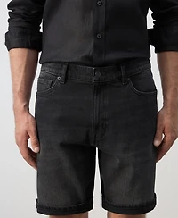 Mango Men's Slim-Fit Denim 9.45" Bermuda Shorts
