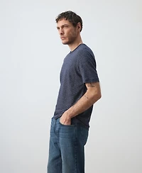 Mango Men's Striped Slim-Fit Linen T-Shirt