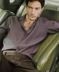 Mango Men's Relaxed Fit Bowling Collar Shirt