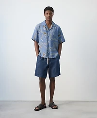Mango Men's Printed Short-Sleeved Shirt